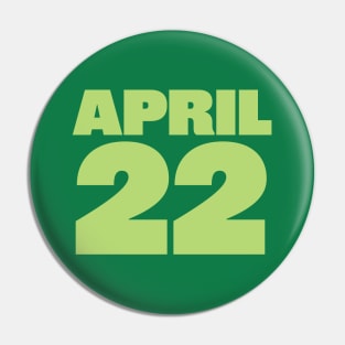 Earth Day Green April 22 Pin