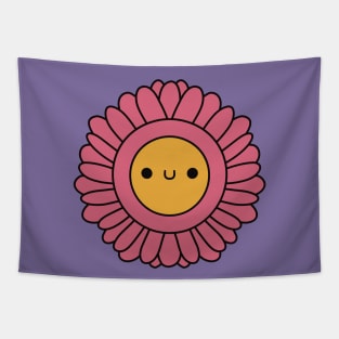 Cute Kawaii Pink Gerbera Daisy Tapestry