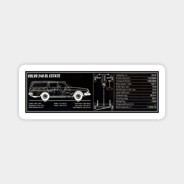 Volvo 240 Estate Magnet by SuperSportArt