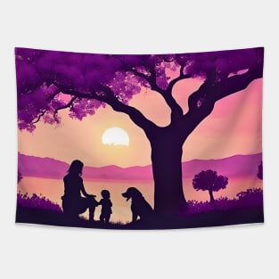 Jacaranda Dream Sunset Tapestry