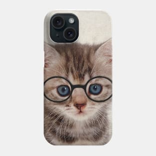 Kitten with Glasses - Print / Home Decor / Wall Art / Poster / Gift / Birthday / Cat Lover Gift / Animal print Canvas Print Phone Case