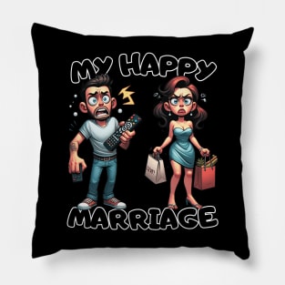 Marital Bliss Comic Design Pillow