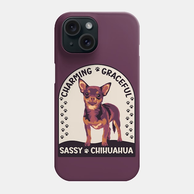 Charming Graceful Sassy Chihuahua Painting Phone Case by Slightly Unhinged