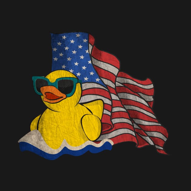 Vintage American Flag Giant Rubber Duck by All-About-Words