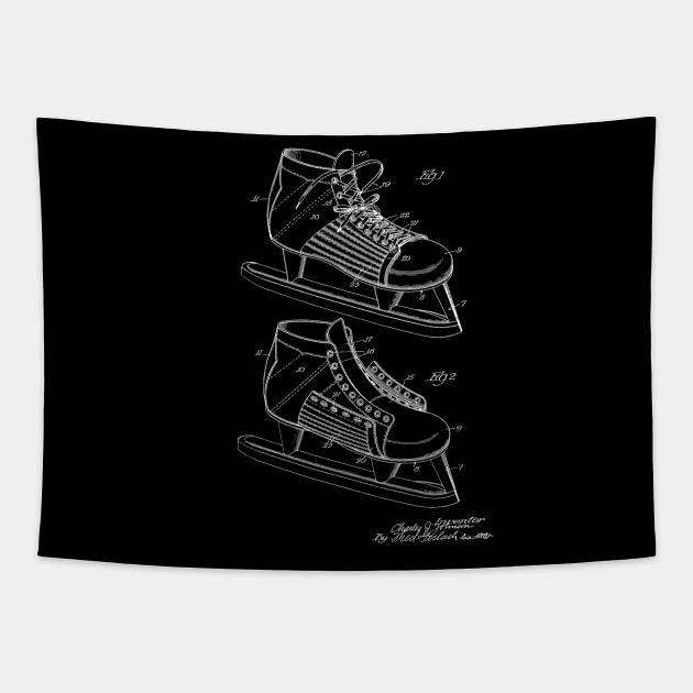 Hockey Shoe Vintage Patent Drawing Funny Novelty Tapestry by TheYoungDesigns