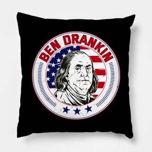 Funny 4th of July Ben Drankin Patriotic Pillow