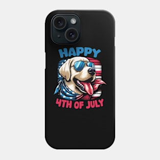 Happy 4th of July Patriotic American Labrador Retriever Phone Case