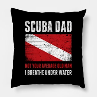 Scuba Dad I Breathe Under Water Dive Flag Father'S Day Pillow