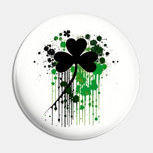 Saint Patrick's day shamrock leaf - splash and drip design Pin