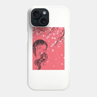 Lovely Goddess in Cherry Blossom Rain: To the lovely, all things are lovely Phone Case