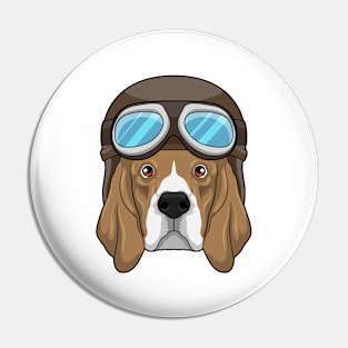 Beagle as Pilot with Pilot hat Pin