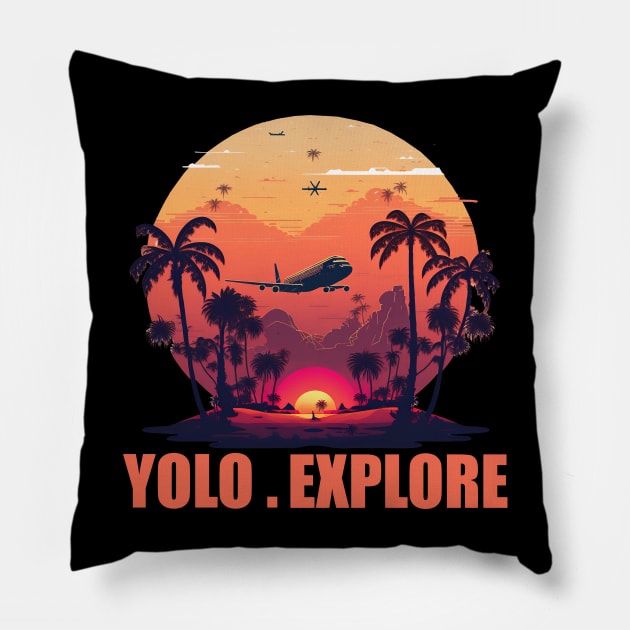 Yolo - Explore 01 Pillow by i2studio