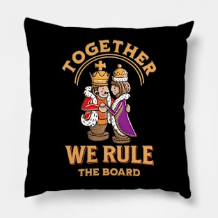 Royal Couple Chess Match: Unite to Conquer Strategy Pillow