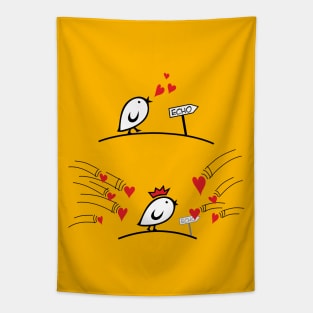 Comic Birds - Tweetlercools - LOVE ECHO 1 Tapestry