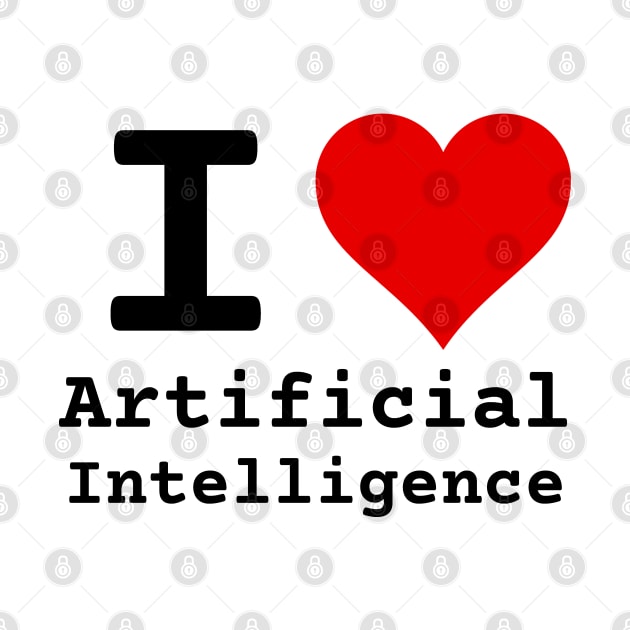 I Love Artificial Intelligence | Stylized Heart Logo Black by aRtVerse
