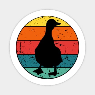 Duck Lover Owner Retro Vintage Sunset Magnet