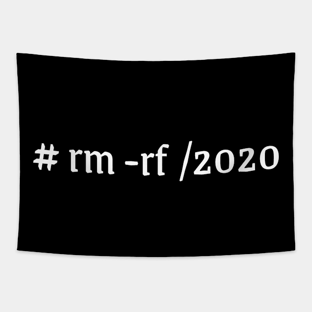 Remove 2020 (white design) Tapestry by HackSwag.co