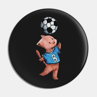 football cat illustration blue 8 Pin