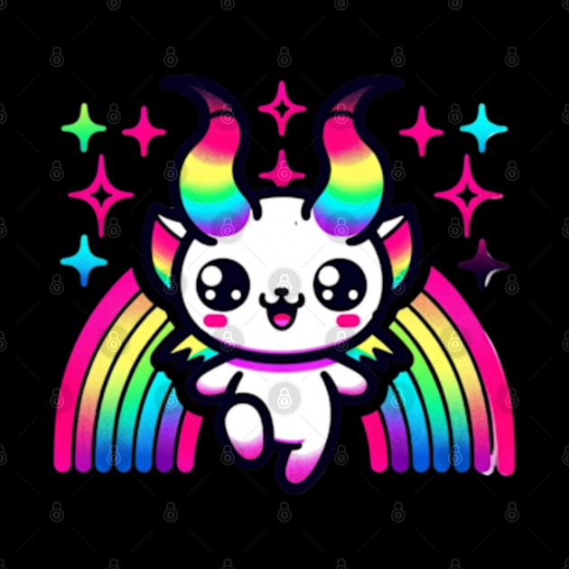 Baphomet Kawaii Rainbow Occult Creepy Cute Graphic by Lavender Celeste