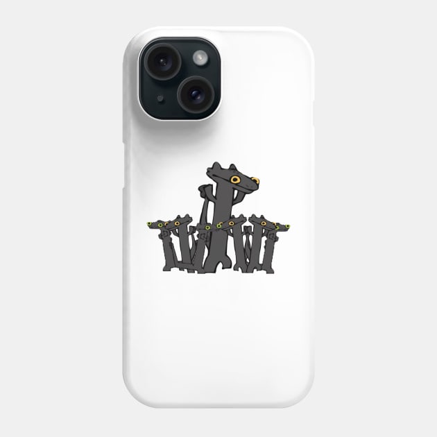 toothless cartoon animation dancing meme group Phone Case by GoldenHoopMarket