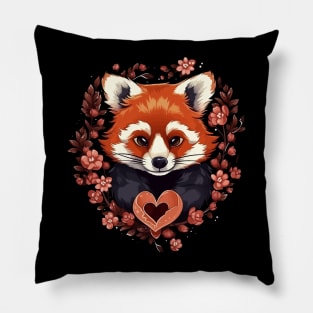 Red Panda Valentine Day Pillow