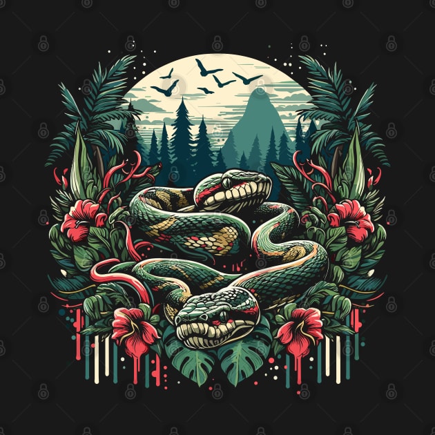 big snake on forest illustration by alan gaming store