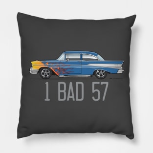 One Bad 57-Harbor Blue Pillow