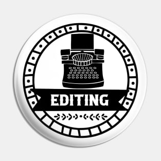 Editing Stages & Vintage Typewriter Pin