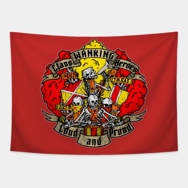 LOUD AND PROUD! (red and yellow edition) ULTRAS Tapestry by boozecruisecrew