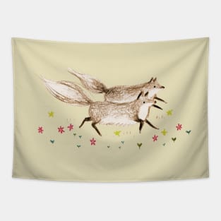 Running Foxes Tapestry