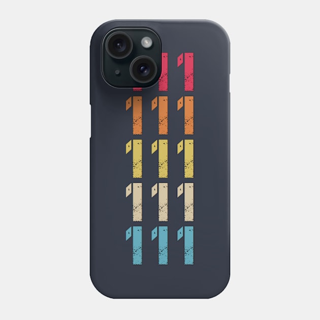 Repeating Numbers Three 111 Retro Vintage Distressed Phone Case by Inspire Enclave