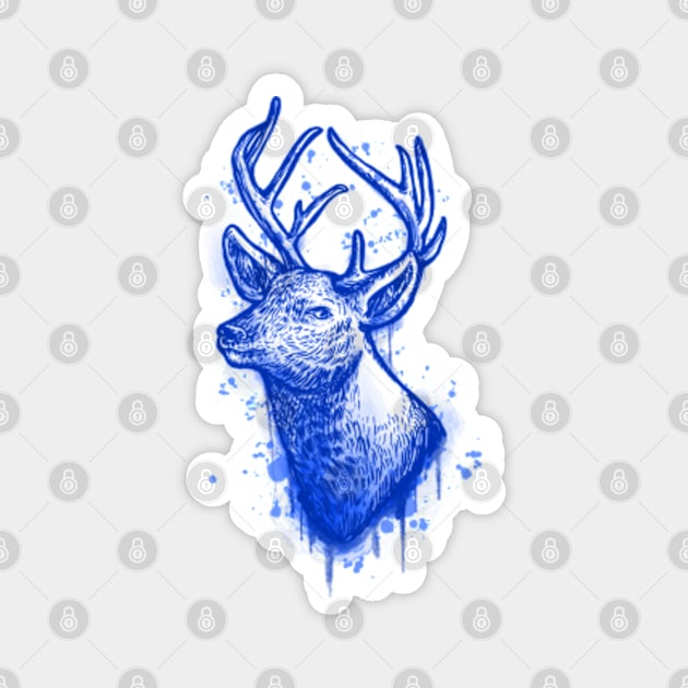 Great Deer Watercolor Magnet by NIKO ARTWORKZ
