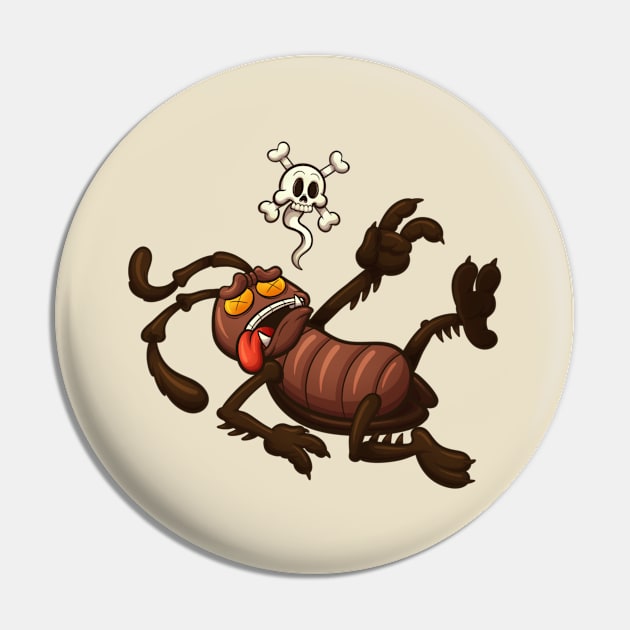 Dead Cartoon Cockroach Pin by TheMaskedTooner