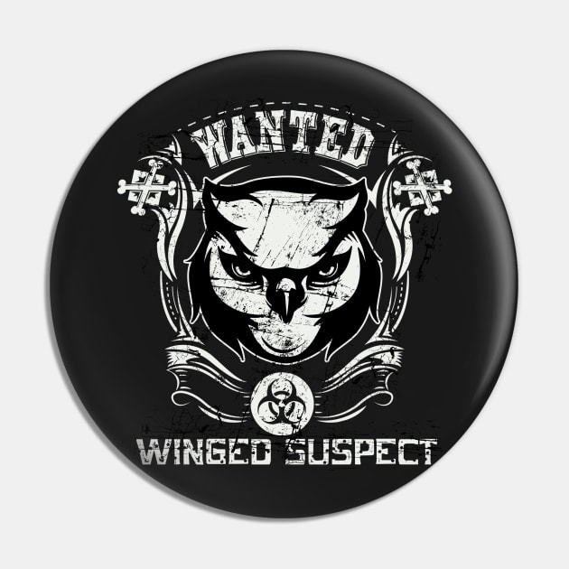 Winged Suspect Pin by Dark Planet Tees