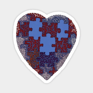 Puzzle Heart Missing Pieces Magnet