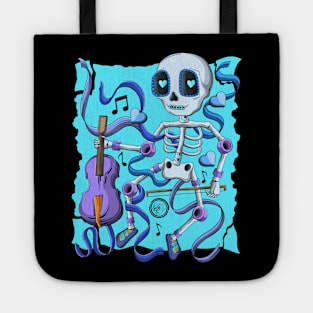 The Skeleton Violin Lover- Día De Los Muertos- Violin music Lover Tote