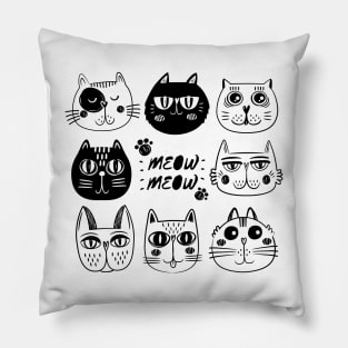 Funny Cat Heads Pillow