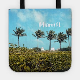 Palm trees photo Miami Florida blue sky palmtree landscape USA nature lovers Tote