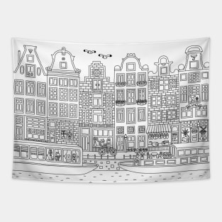 Amsterdam - Line Art Tapestry