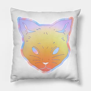 Prismatic iridescent kitty cat Pillow