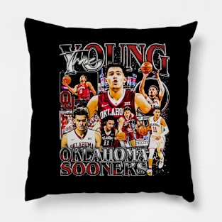 Trae Young College Vintage Bootleg Pillow