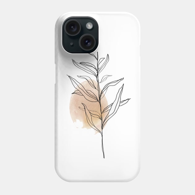 One Line Leaves Botanical Abstract Phone Case by My_Store