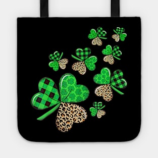 Irish St Patricks Day Shamrock Irish Leopard Print Women Tote