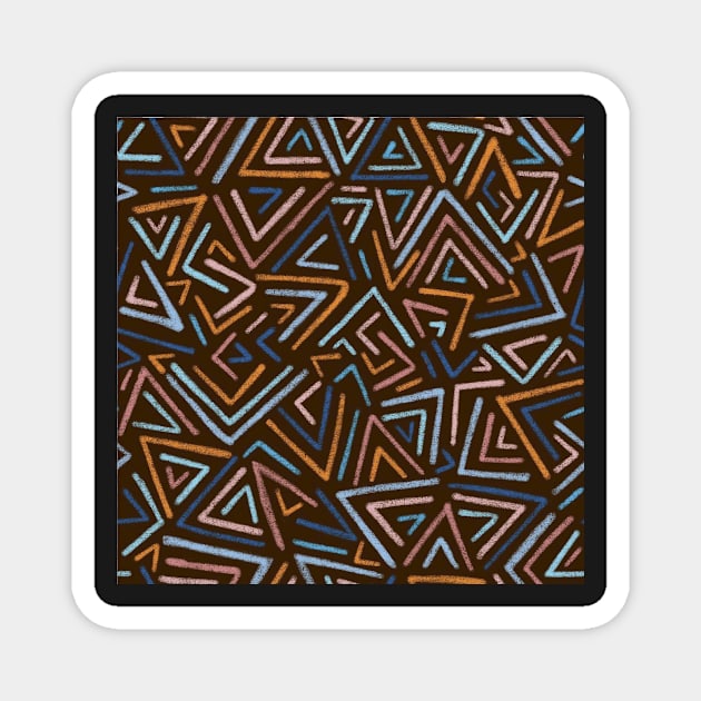 Geometric Etnic Crayon Linear Triangles Magnet by RedGraph