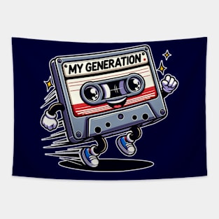 My Generation Cassette Tape mascot Tapestry