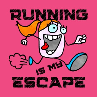 Running Is My Escape ( Cartoon Art ) T-Shirt