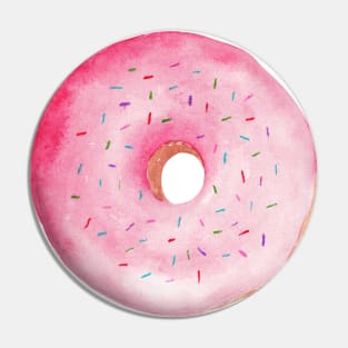 Pink Donut Watercolor By shoko Pin