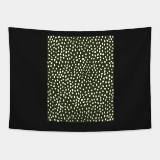 Olive Green Dalmatian Print Tapestry