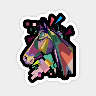 Horse portrait pop geometric art Magnet