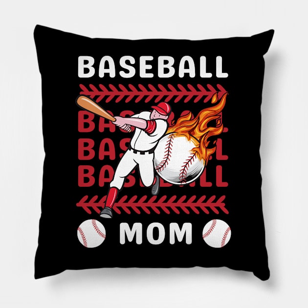 My Favorite Baseball Player Calls Me Mom Gift for Baseball Mother mommy mama Pillow by BoogieCreates